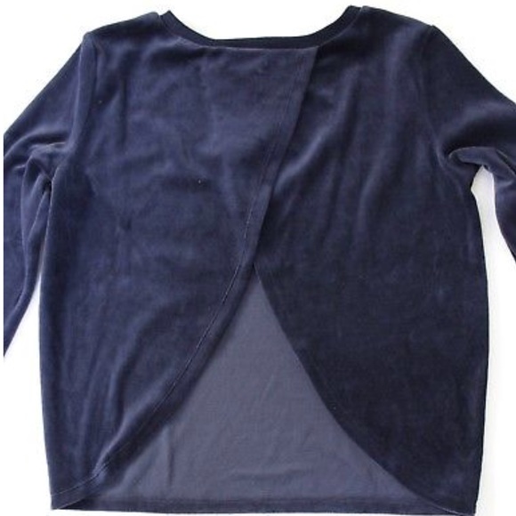 Victoria's Secret Velour Long Sleeve Crossback Top - Picture 3 of 7